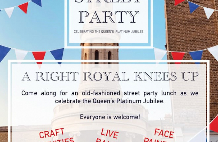 All are welcome on 5 June when St Mary’s Church is holding a Street Party 