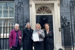 Presenting the petition at Downing Street