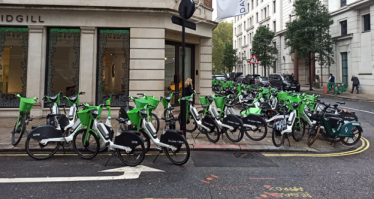 Picture of dockless bikes
