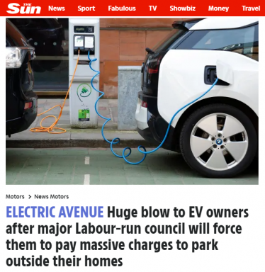 (c) The Sun 2024 https://www.thesun.co.uk/motors/25563869/labour-westminster-council-charge-ev-parking/